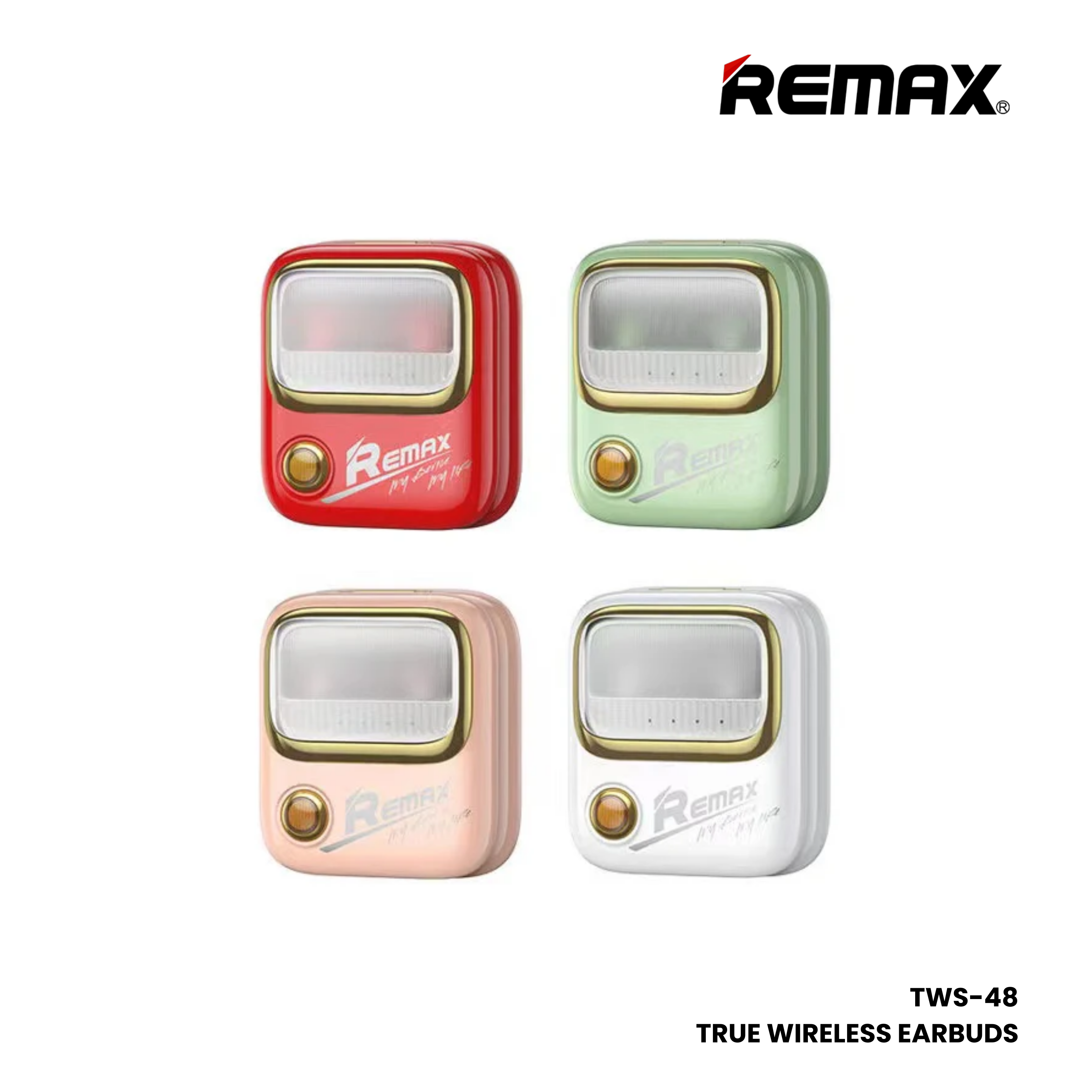 REMAX TWS-38 Yosee Series Wireless Bluetooth Earbuds - Red