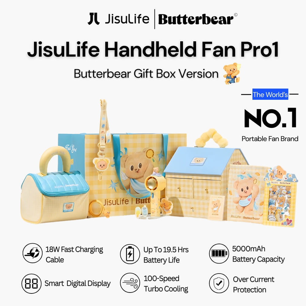 JisuLife - Handheld Fan Pro1 ( 5000mAh ) - Butterbear Gift Box Set Edition