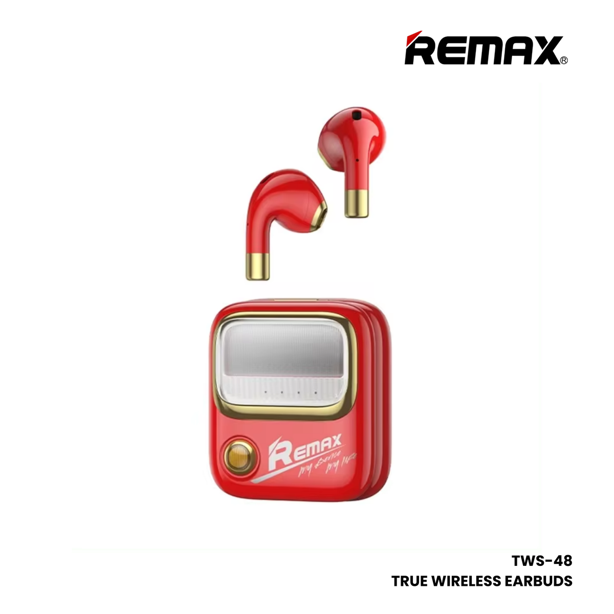 REMAX TWS-38 Yosee Series Wireless Bluetooth Earbuds - Red