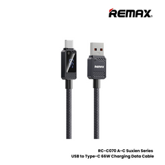 66W ( Type-C )-REMAX RC-C070 Suxien Series 66W USB to Type-C  Fast Charging Data Cable - Black