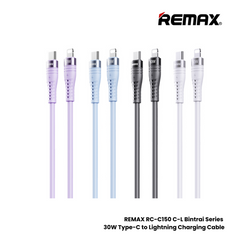 30W ( C to Lightning )-REMAX RC-C150 C-L Bintrai Series 30W Type-C to Lightning Fast Charging Data Cable - Black