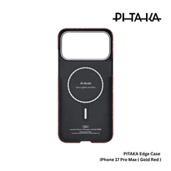 PITAKA - iPhone 17 Pro Max Case ( Monogram Ultra- Slim ) - Gold Red