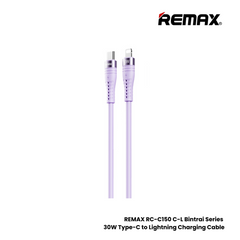 30W ( C to Lightning )-REMAX RC-C150 C-L Bintrai Series 30W Type-C to Lightning Fast Charging Data Cable - Purple