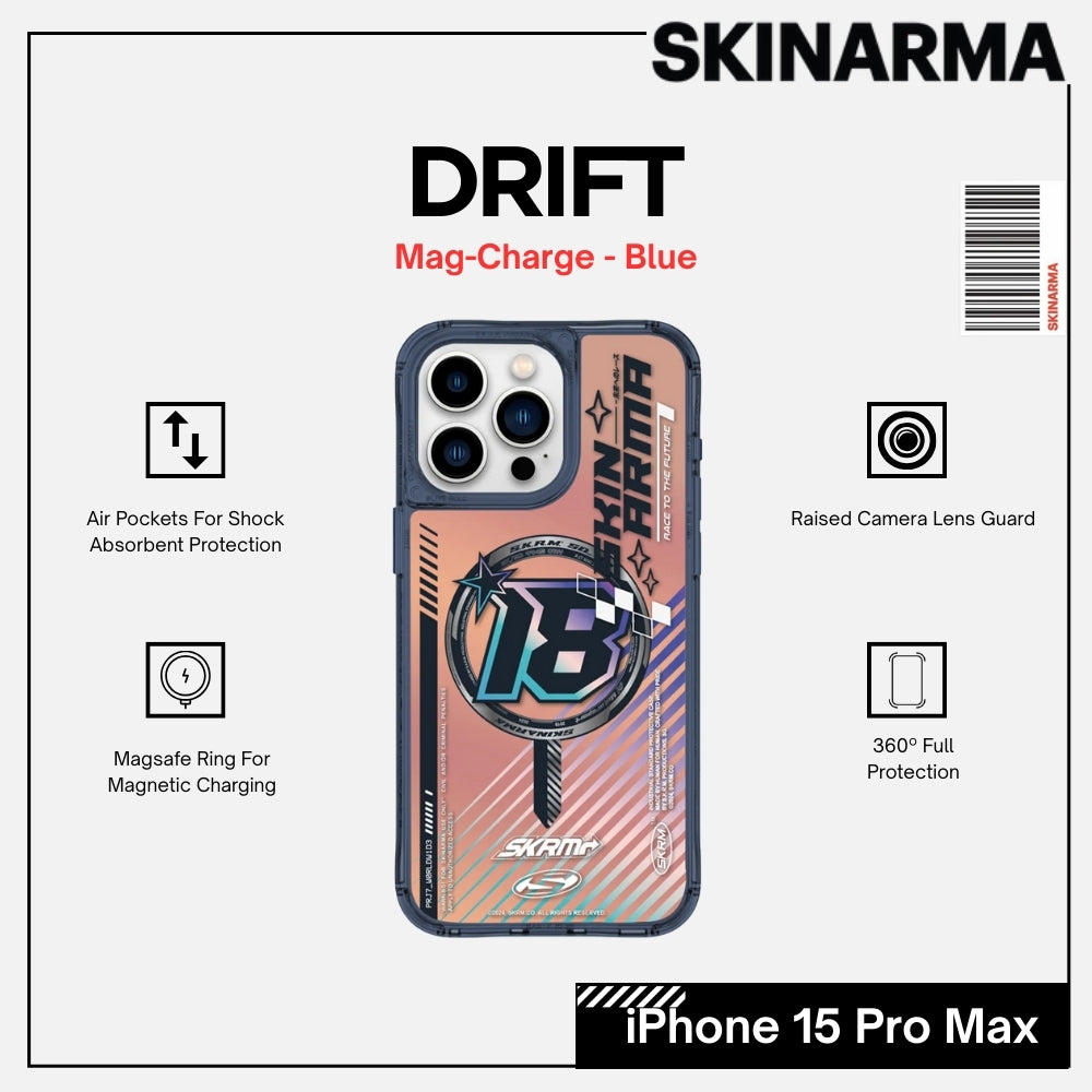Skinarma iPhone 15 Pro Max 6.7" Drift Mag Charge Case - Blue