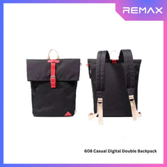 REMAX - 608 Casual Digital Double Backpack - Black