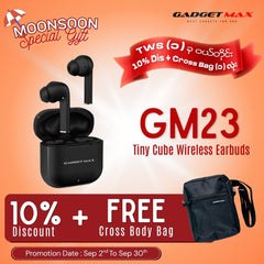 GADGET MAX - GM23 Tiny Cube Bluetooth Wireless Earbuds - Black