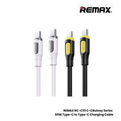 60W ( C to C )-REMAX RC-C111 C-C Ruinay Series 60W Type-C to Type-C Fast Charging Cable - Black