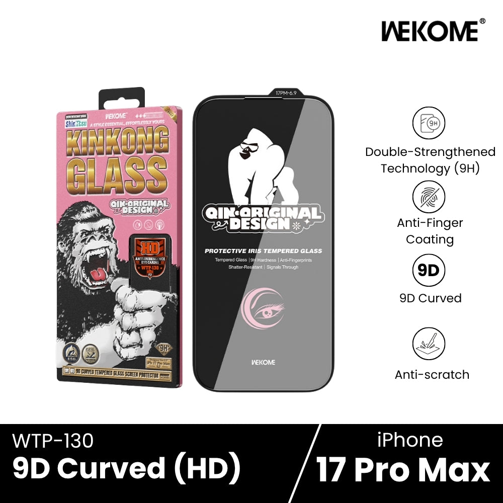 WEKOME - WTP-130 9D Curved Redlight HD Tempered Glass - iPhone 17 Pro Max