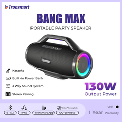 TRONSMART Bang Max 130W Portable Wireless Bluetooth Outdoor Speaker - Black