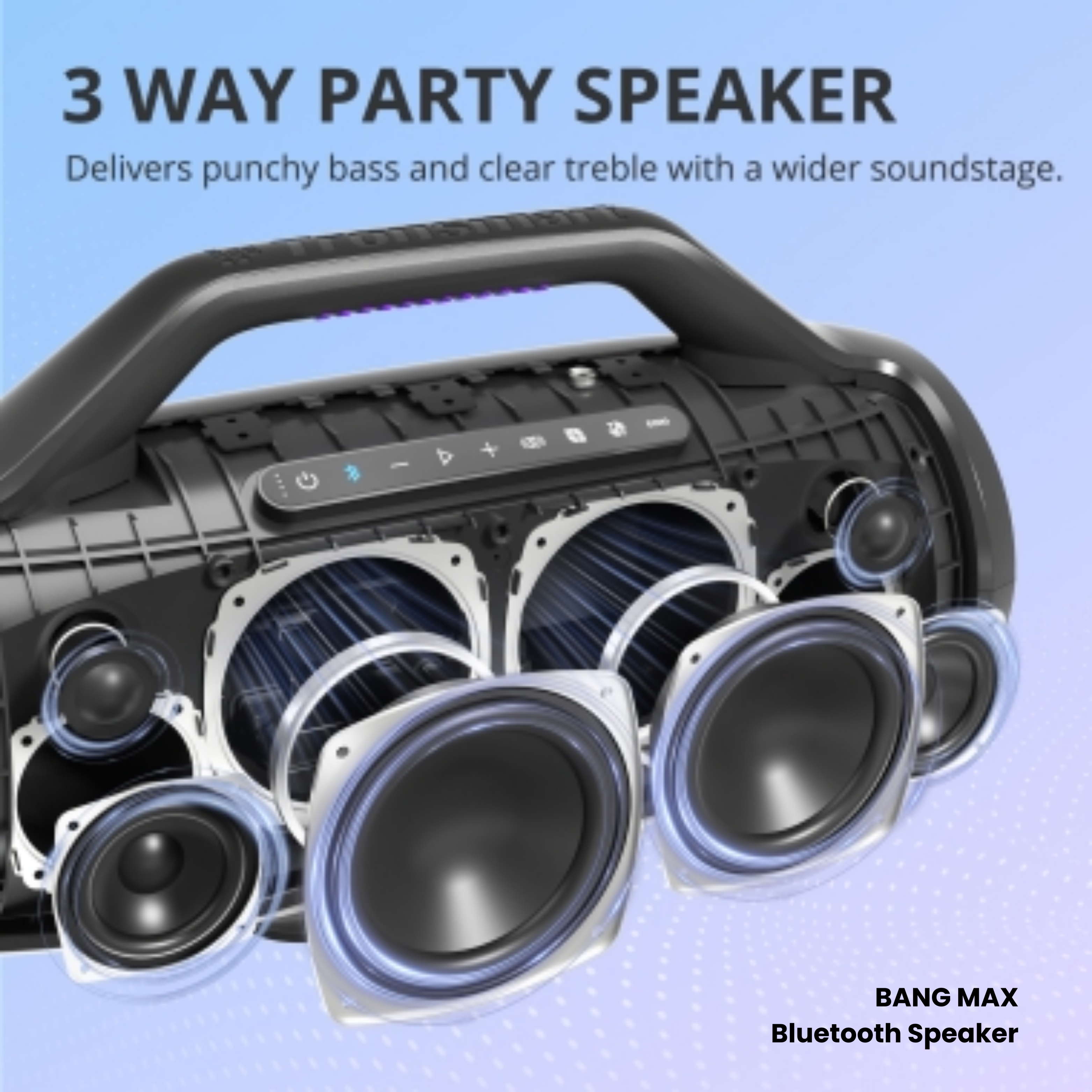 TRONSMART Bang Max 130W Portable Wireless Bluetooth Outdoor Speaker - Black