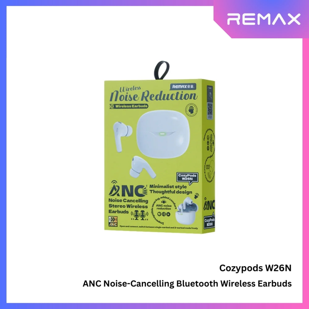 REMAX - COZYPODS W26N ANC Noise-Cancelling Bluetooth Wireless Earbuds - White