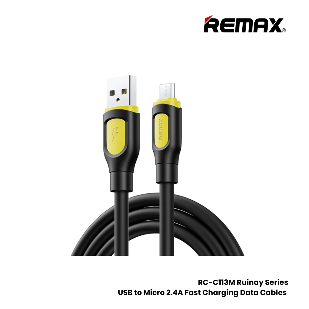 REMAX RC-C113M Ruinay Series 2.4A USB to Micro Fast Charging Data Cable - Black