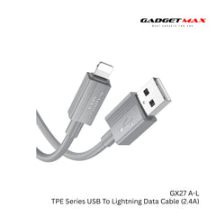GADGET MAX - GX27 TPE Series USB To Lightning Data Cable ( 2.4A ) - Grey