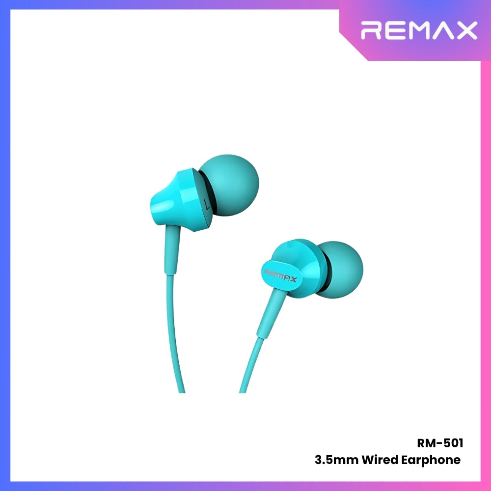 REMAX - RM-501 3.5mm Wired Earphone - Blue