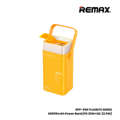 REMAX RPP-596 Fluorite Series 40000mAh PD+QC Fast Charging Power Bank(PD 20W+QC 22.5W) - Yellow