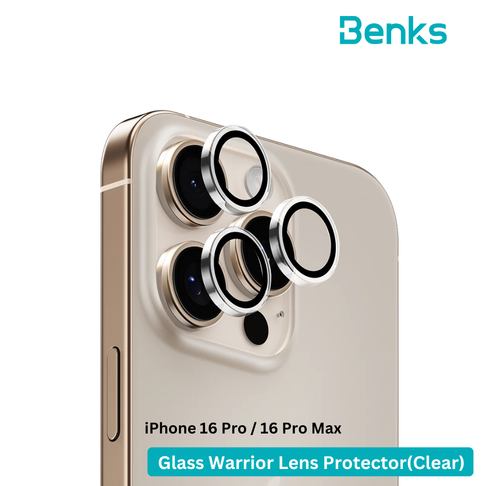 Benks (iPhone 16 pro/16pro max) GlassWarrior Lens Protector iP16 Pro/16 Pro Max