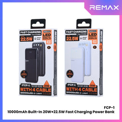 REMAX - FCP-1 10000mAh Built-In Cabled Fast Charging Power Bank ( PD20W + QC22.5W ) - White