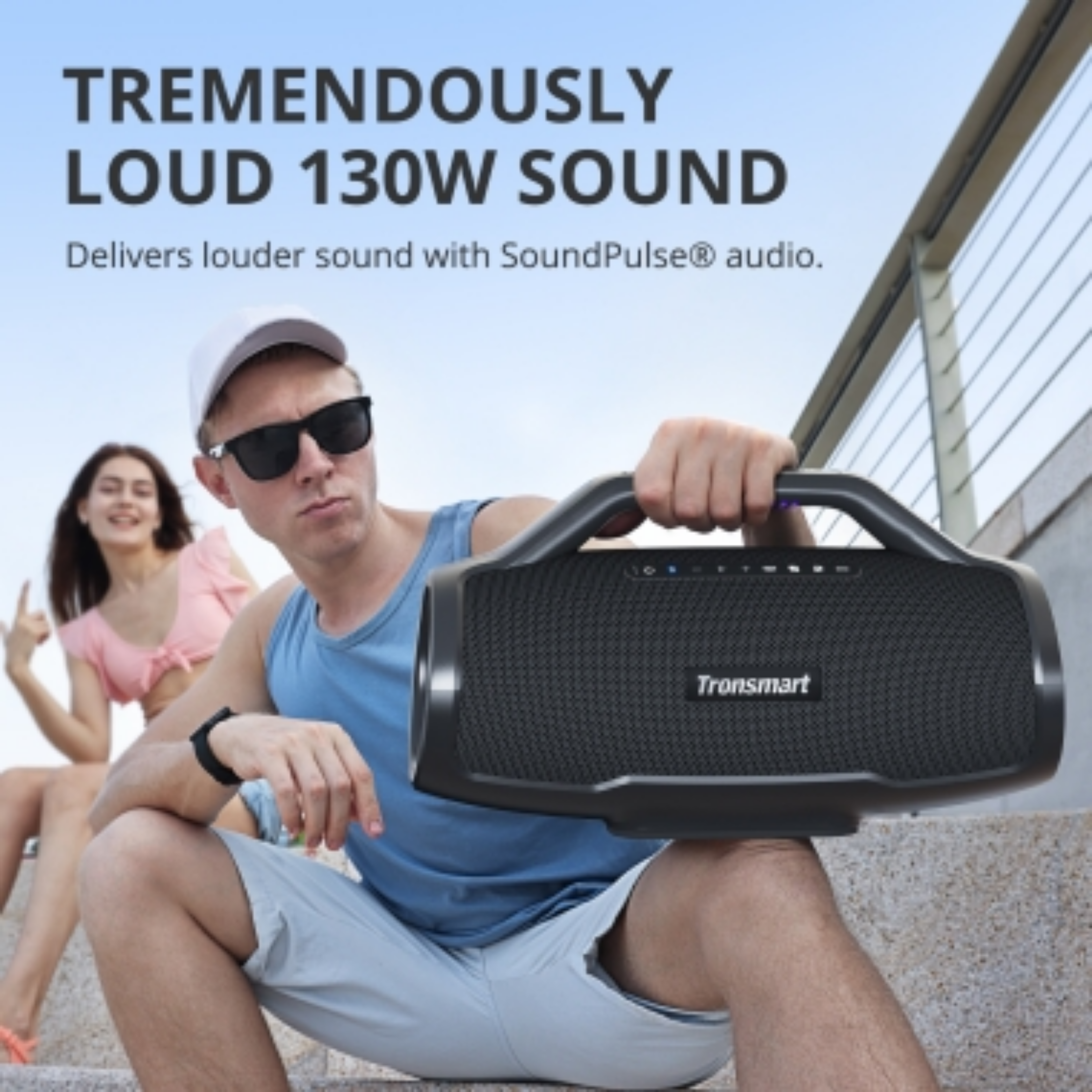 TRONSMART Bang Max 130W Portable Wireless Bluetooth Outdoor Speaker - Black