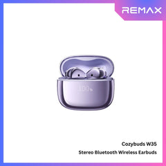 REMAX - COZYBUDS W35 Stereo Bluetooth Wireless Earbuds -  Purple
