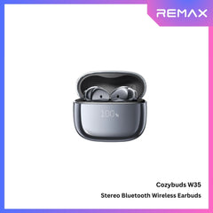 REMAX - COZYBUDS W35 Stereo Bluetooth Wireless Earbuds - Black