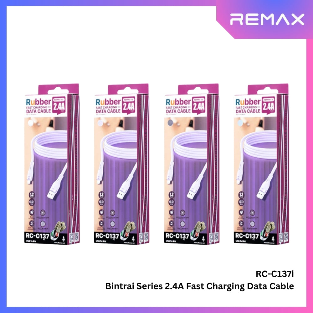 REMAX - RC-C137i Bintrai Series USB to Lightning Fast Charging Data Cable (2.4A) - Black