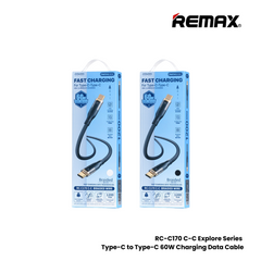 60W ( C to C )-REMAX RC-C170 C-C Explore Series 60W Type-C to Type-C Fast Charging Data Cable - Black