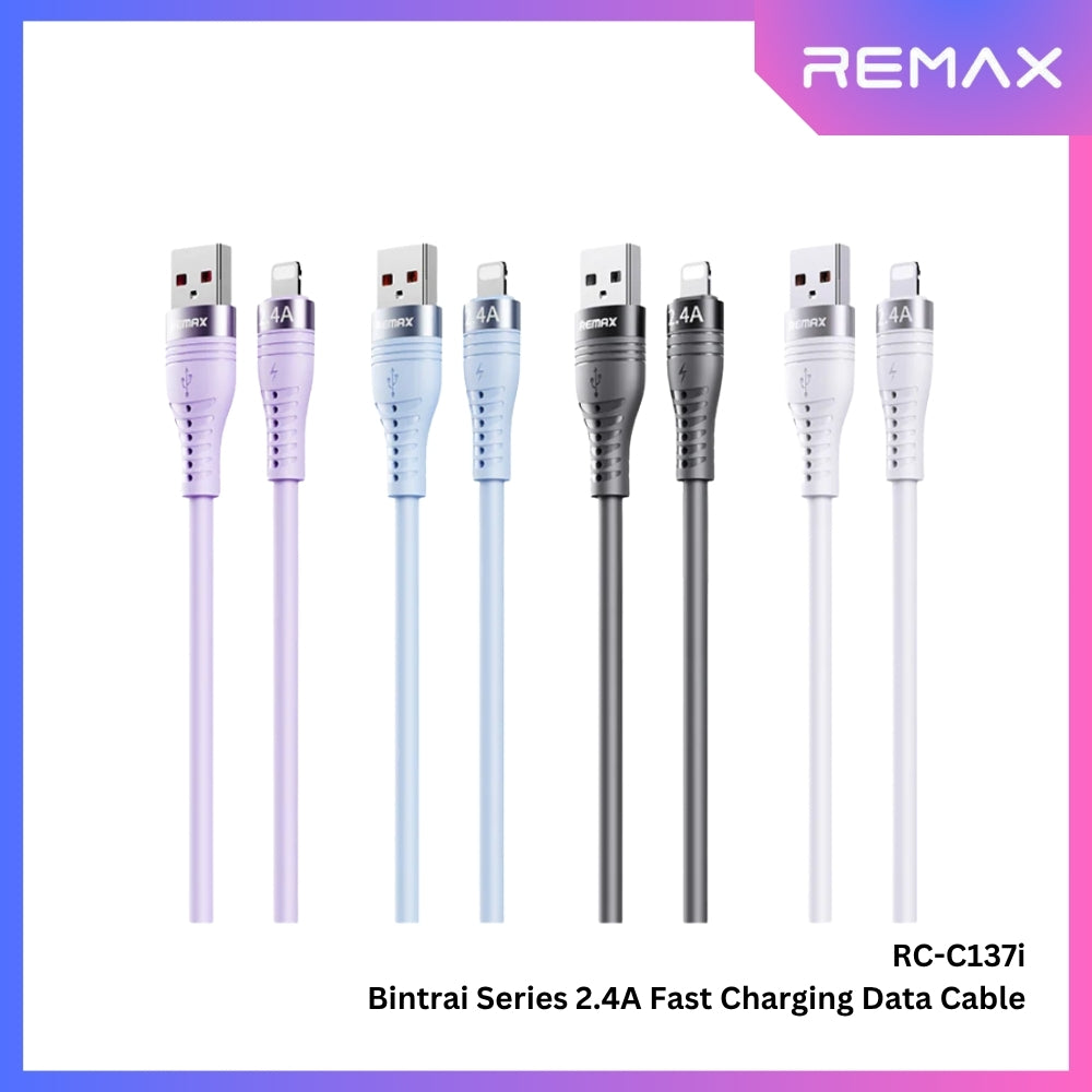 REMAX - RC-C137i Bintrai Series USB to Lightning Fast Charging Data Cable (2.4A) - Black