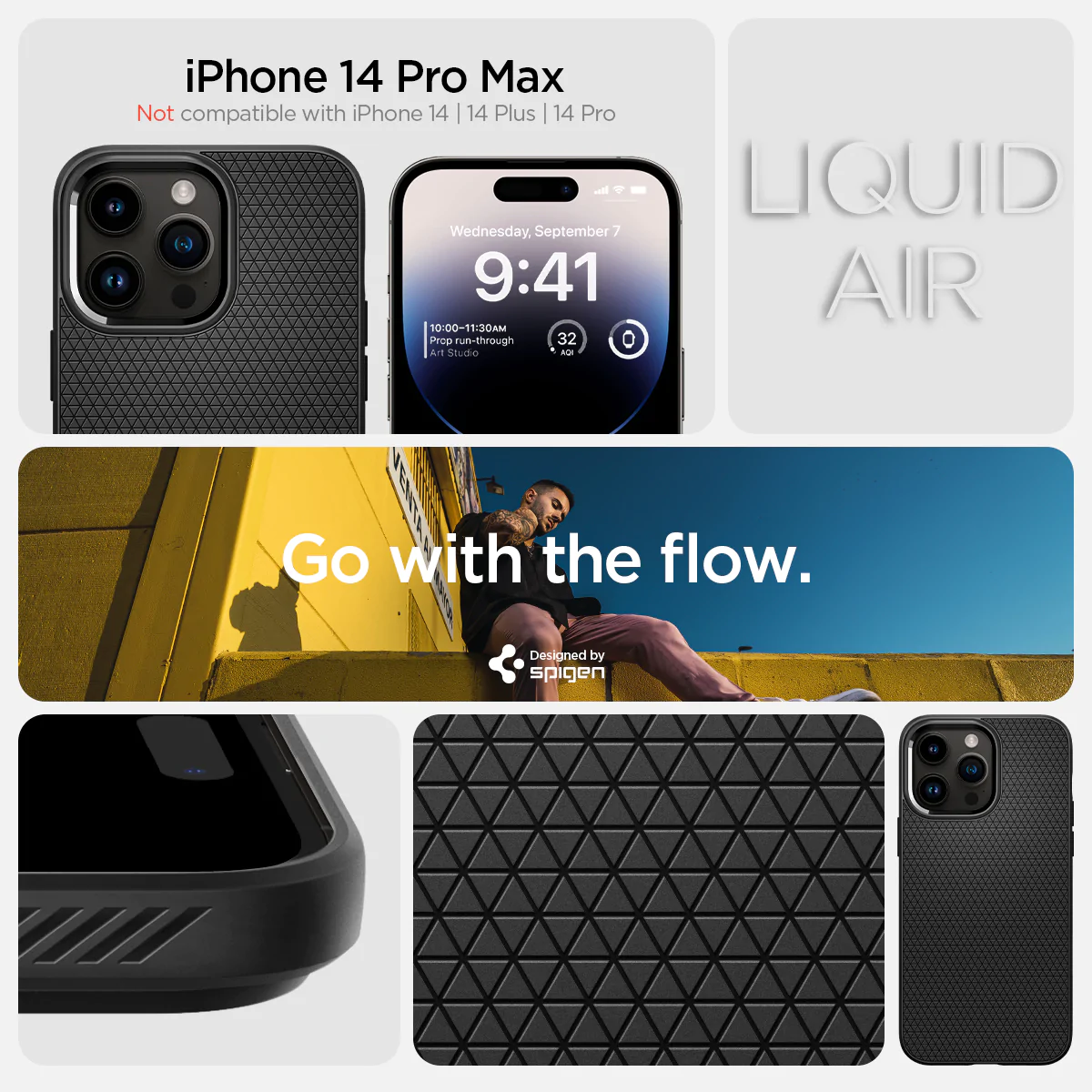 Spigen iPhone 14 Pro Max Liquid Air Series-Navy Blue