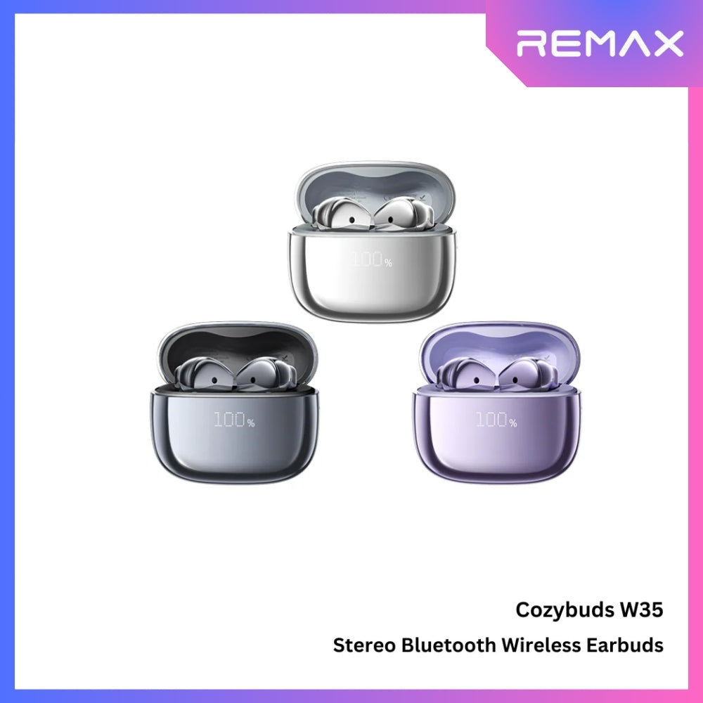 REMAX - COZYBUDS W35 Stereo Bluetooth Wireless Earbuds -  Purple