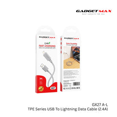 GADGET MAX - GX27 TPE Series USB To Lightning Data Cable ( 2.4A ) - Grey
