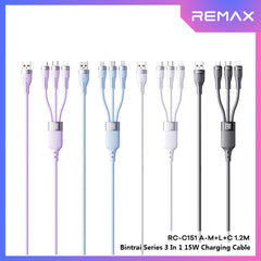 REMAX - RC-C151 Bintrai Series 3 In 1 Fast Charging Data Cable ( 15W ) - White