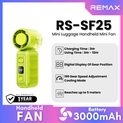 Remax-RS-SF25 MINI Luggage Handheld Mini Fan - Green