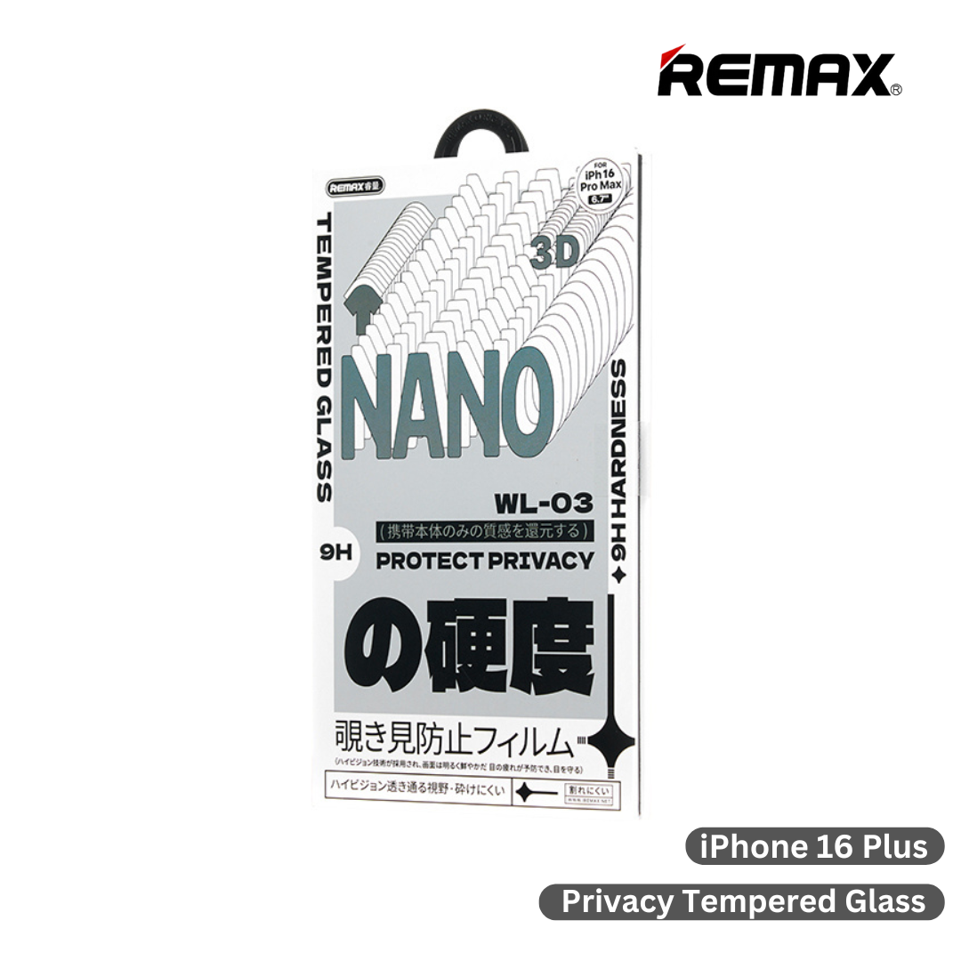 iPhone 16 Plus>> REMAX Privacy Tempered Glass Future Ultra-Soft Series - Light Grey