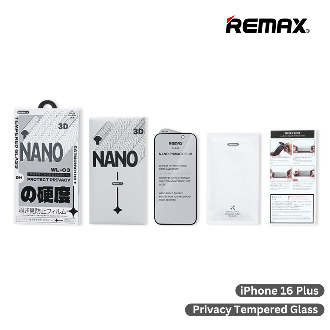 iPhone 16 Plus>> REMAX Privacy Tempered Glass Future Ultra-Soft Series - Light Grey