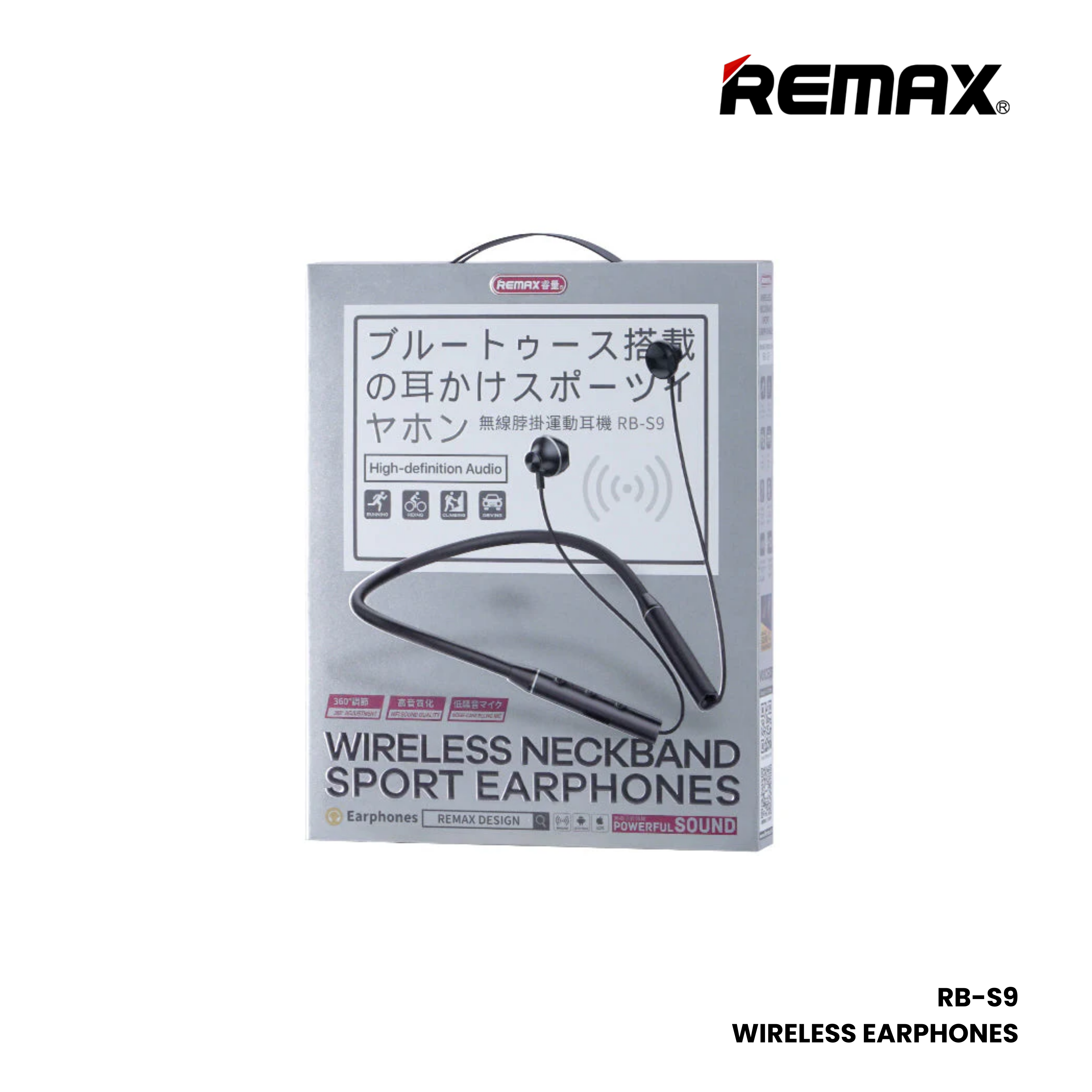 REMAX RB-S9 Neckband Wireless Bluetooth Earphone - Black