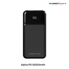 GADGET MAX - GB104 Alpha PD 10000mAh PD+QC Fast Charging Digital Power Bank ( 20W+22.5W ) - Black
