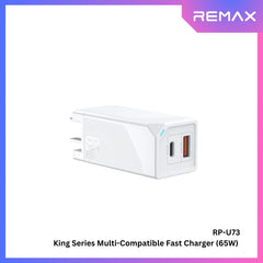 REMAX RP-U73 King Series Multi Compatible Fast Charger(65W)(PD+QC) - White