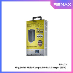 REMAX RP-U73 King Series Multi Compatible Fast Charger(65W)(PD+QC) - Black
