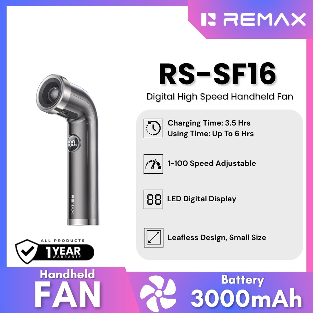 REMAX - RS-SF16 Digital High Speed Handheld Fan - Tarnish
