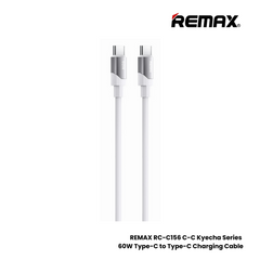 60W ( C to C )-REMAX RC-C156 C-C Kyecha Series 60W Type-C to Type-C Fast Charging Data Cable - White