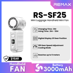 Remax-RS-SF25 MINI Luggage Handheld Mini Fan - Silver