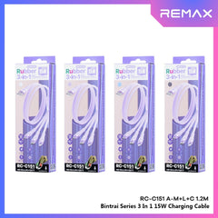 REMAX - RC-C151 Bintrai Series 3 In 1 Fast Charging Data Cable ( 15W ) - White