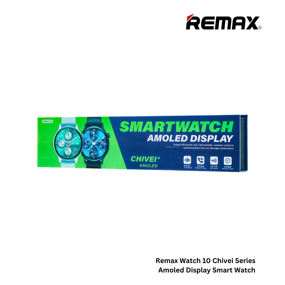 REMAX Watch 10 Chivei Series Amoled Display Smart Watch - Black