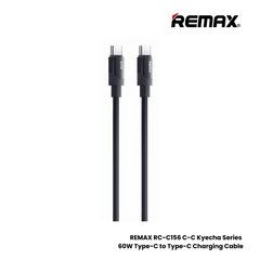 60W ( C to C )-REMAX RC-C156 C-C Kyecha Series 60W Type-C to Type-C Fast Charging Data Cable - Black