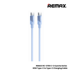 60W ( C to C )-REMAX RC-C156 C-C Kyecha Series 60W Type-C to Type-C Fast Charging Data Cable - Blue