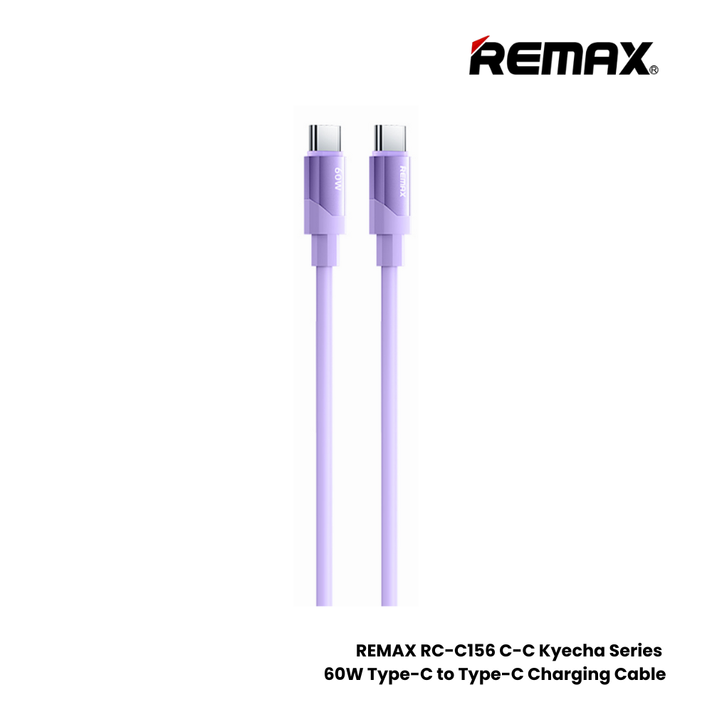 60W ( C to C )-REMAX RC-C156 C-C Kyecha Series 60W Type-C to Type-C Fast Charging Data Cable - Purple