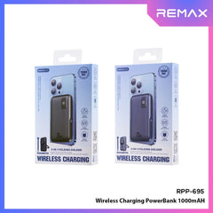REMAX - RPP-695 10000mAh 3 in 1 Folding Holder Magnetic Wireless Charging Power Bank (PD20W/22.5W, Magsafe15W) - Grey