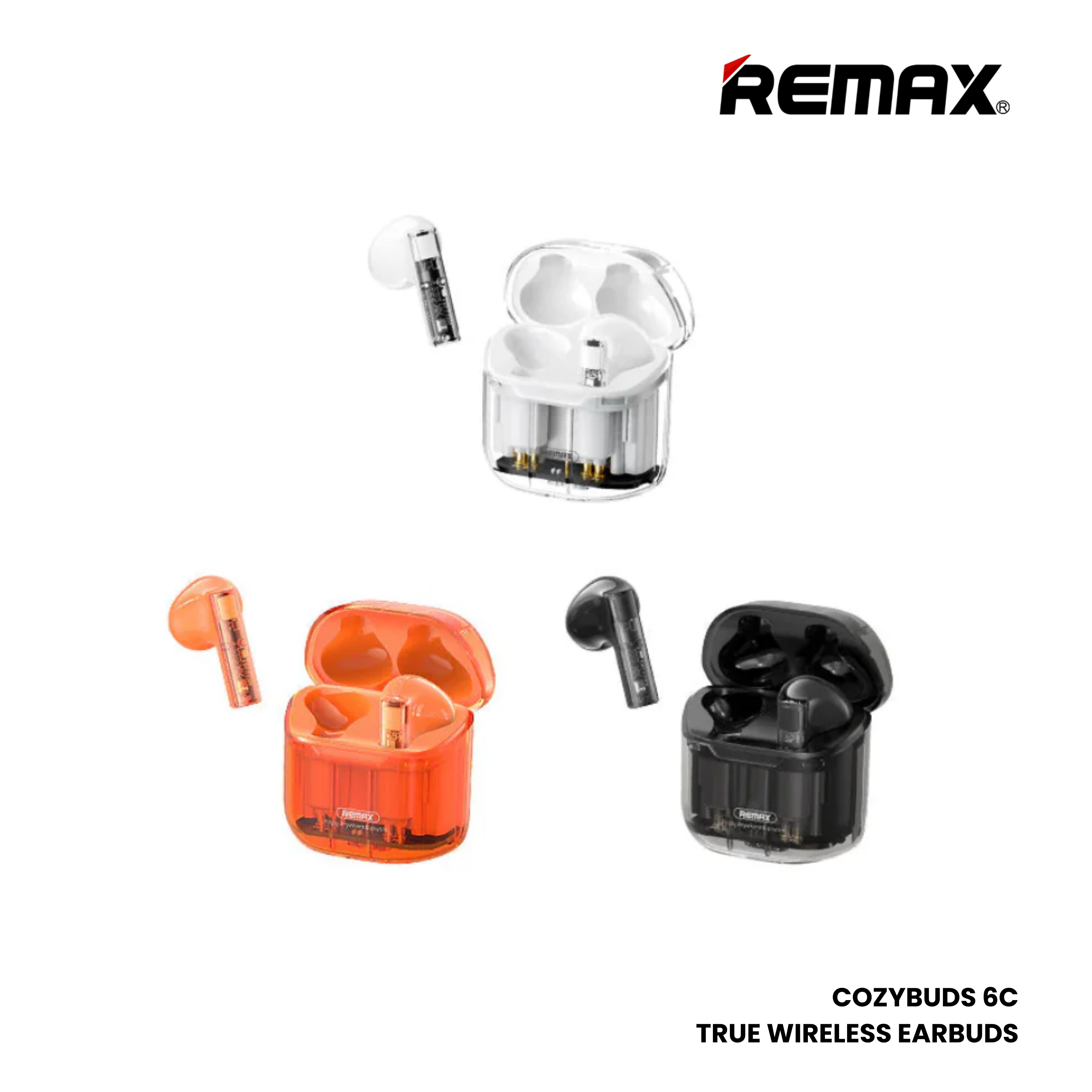 REMAX Cozybuds 6C Aurora Series Wireless Bluetooth Wireless Earbuds - Black