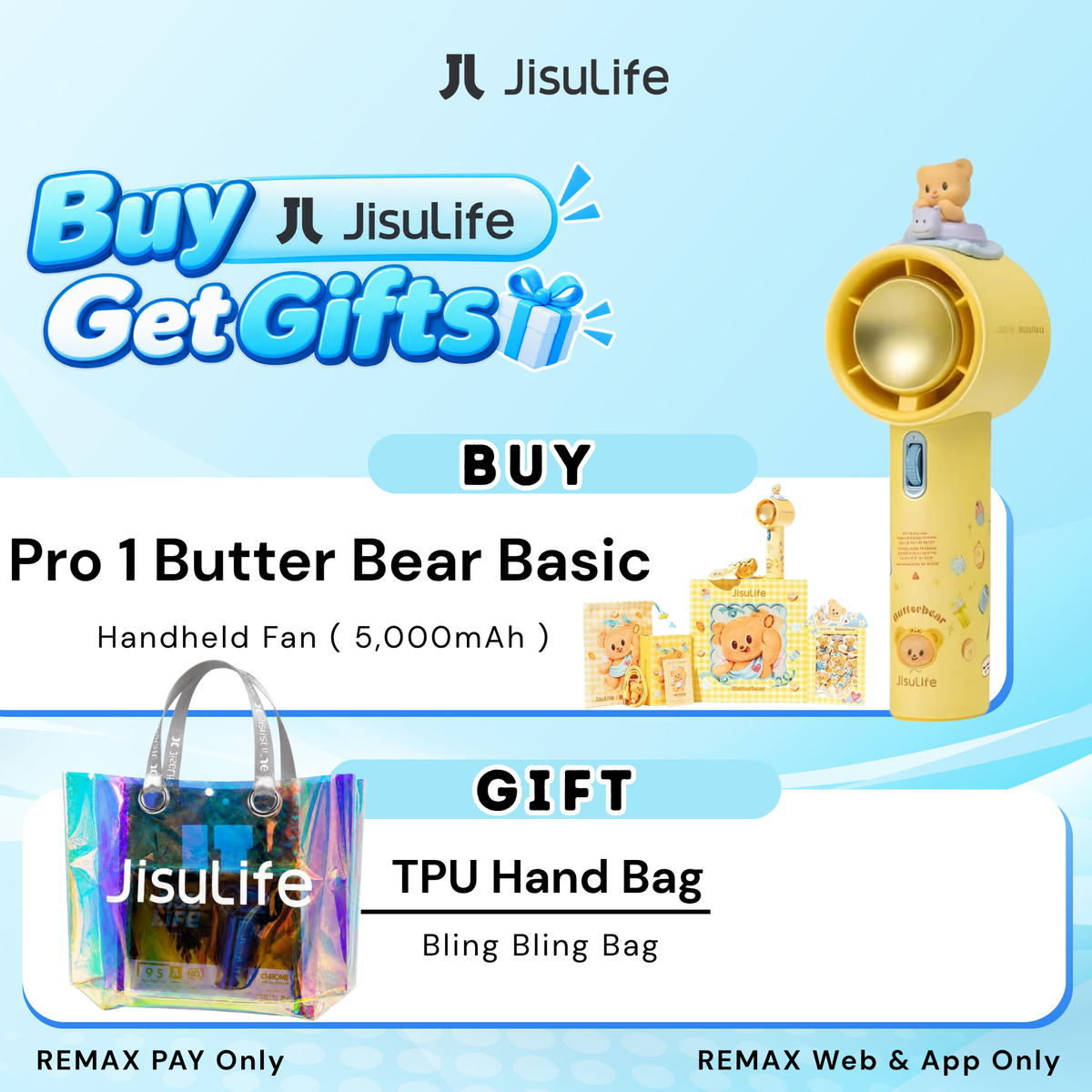 JisuLife - Handheld Fan Pro 1 ( 5000mAh ) - Butterbear Edititon