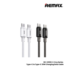 30W ( C to C )-REMAX RC-C036 C-C Icy Series 30W Type-C to Type-C Fast Charging Data Cable - Black